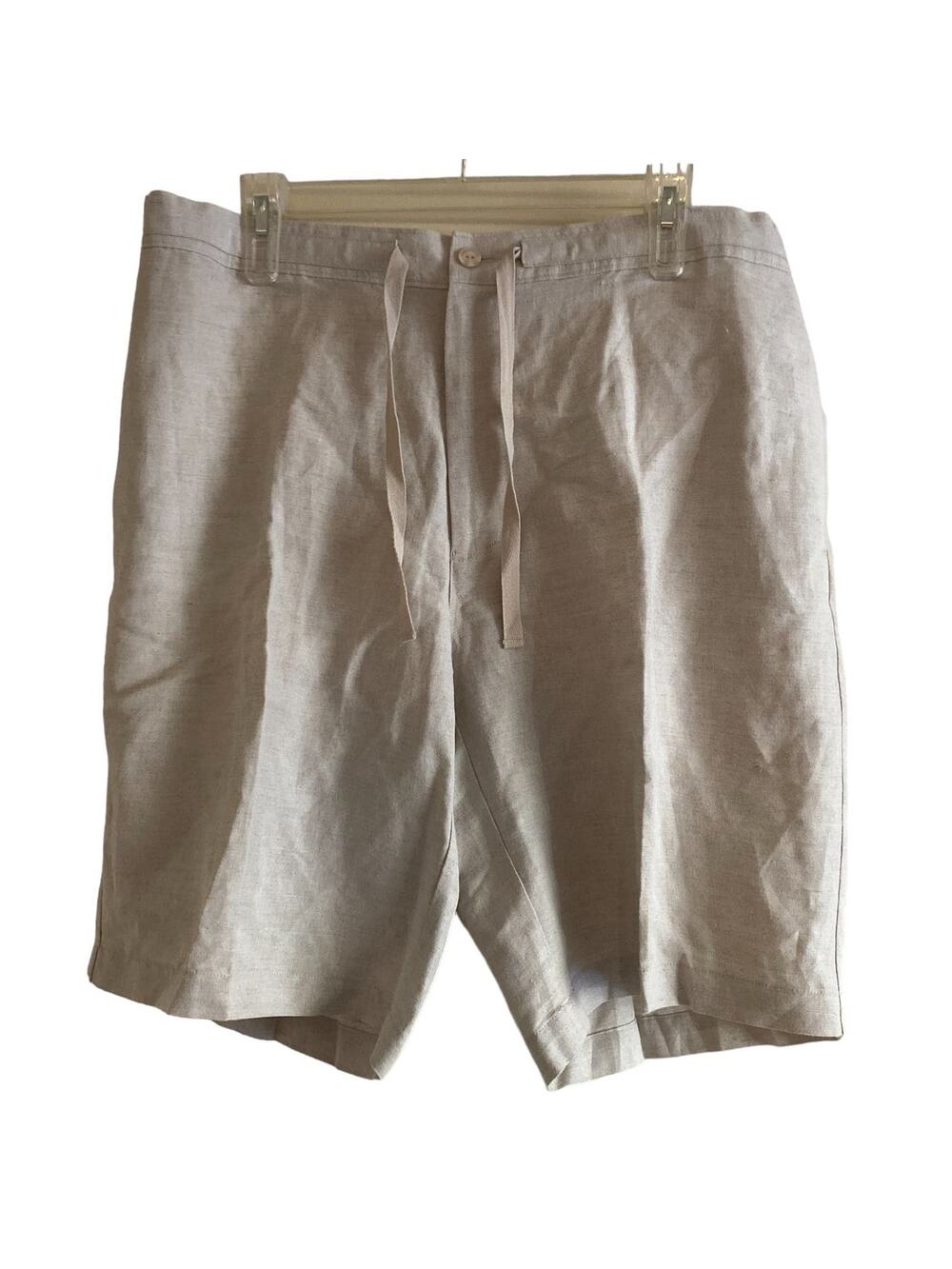 Cubavera Womens Natural Pull On Shorts w Drawstrings & Elastic Waist - Size L